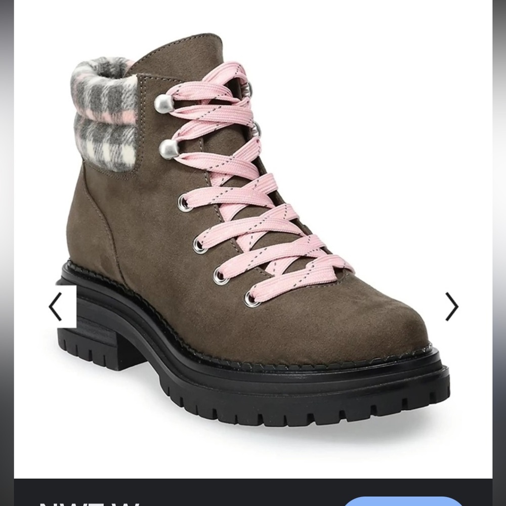 NWOT SO SIZE 11 MED HAILEYY GREY & PINK HIKING BOOTS KOHL’S